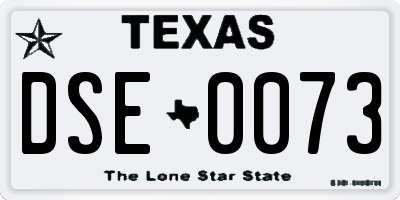 TX license plate DSE0073