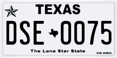TX license plate DSE0075