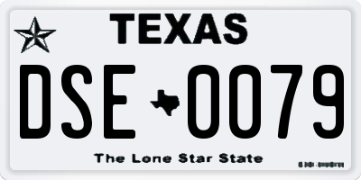 TX license plate DSE0079