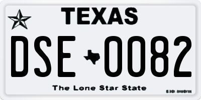 TX license plate DSE0082