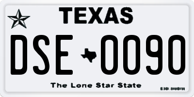 TX license plate DSE0090