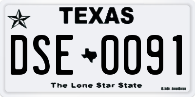TX license plate DSE0091
