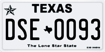 TX license plate DSE0093
