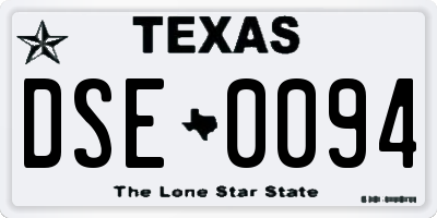 TX license plate DSE0094
