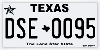 TX license plate DSE0095