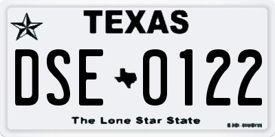 TX license plate DSE0122