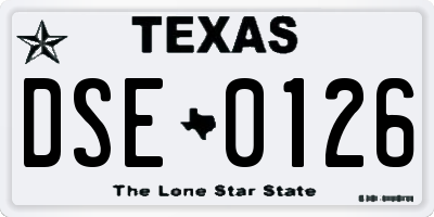 TX license plate DSE0126