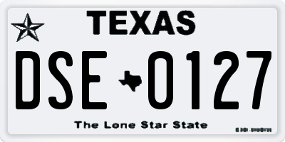 TX license plate DSE0127