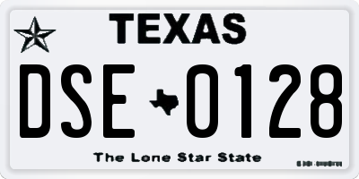 TX license plate DSE0128