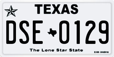 TX license plate DSE0129