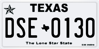 TX license plate DSE0130