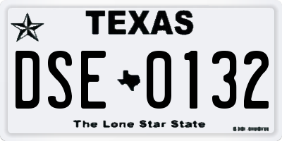 TX license plate DSE0132