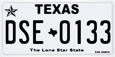 TX license plate DSE0133