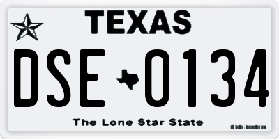 TX license plate DSE0134