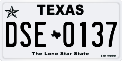 TX license plate DSE0137