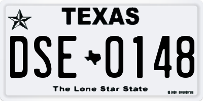 TX license plate DSE0148