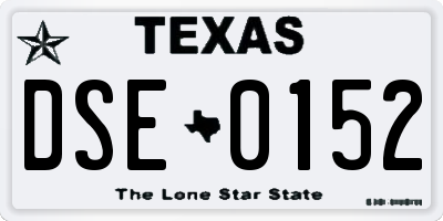 TX license plate DSE0152
