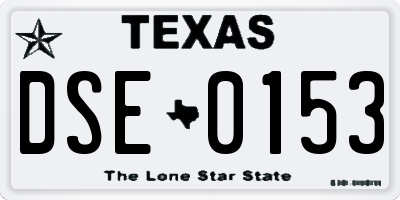 TX license plate DSE0153