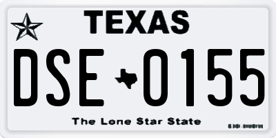 TX license plate DSE0155