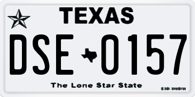TX license plate DSE0157