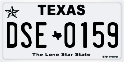 TX license plate DSE0159