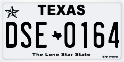 TX license plate DSE0164
