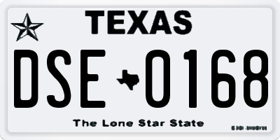 TX license plate DSE0168