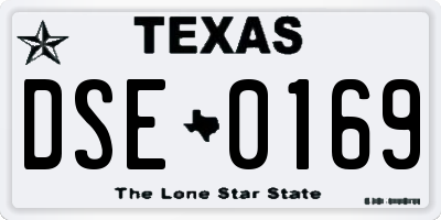 TX license plate DSE0169