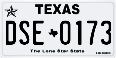 TX license plate DSE0173