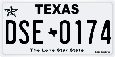 TX license plate DSE0174