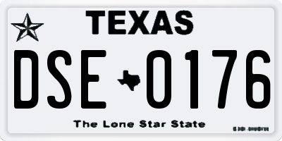 TX license plate DSE0176