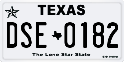 TX license plate DSE0182
