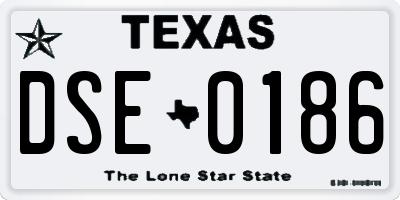 TX license plate DSE0186