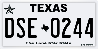 TX license plate DSE0244