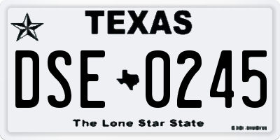 TX license plate DSE0245
