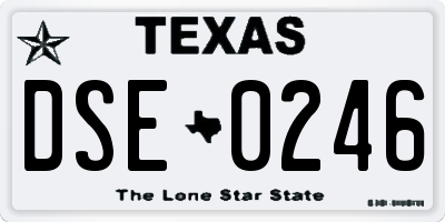 TX license plate DSE0246
