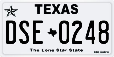 TX license plate DSE0248