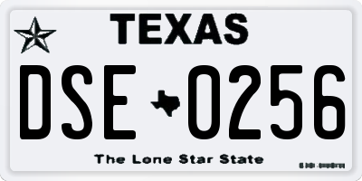 TX license plate DSE0256