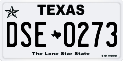 TX license plate DSE0273