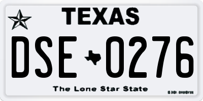 TX license plate DSE0276
