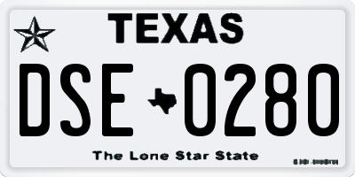 TX license plate DSE0280