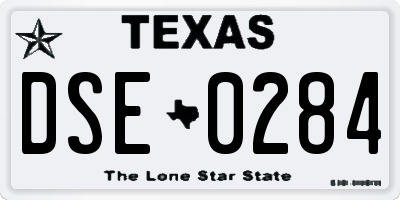 TX license plate DSE0284