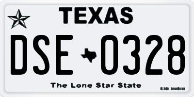 TX license plate DSE0328