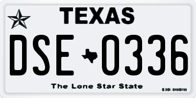 TX license plate DSE0336