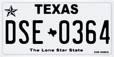 TX license plate DSE0364