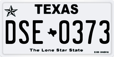 TX license plate DSE0373