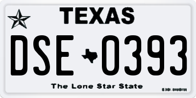 TX license plate DSE0393