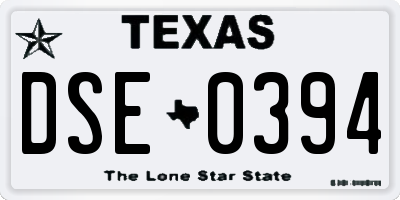 TX license plate DSE0394
