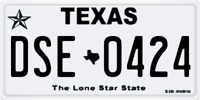 TX license plate DSE0424