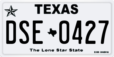 TX license plate DSE0427